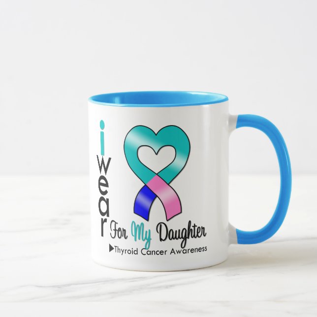 Taza Cinta del cáncer de tiroides para mi hija (Derecha)