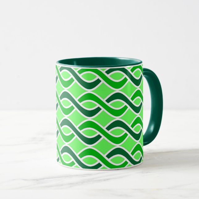 Taza Cinta moderna de mediados del siglo, tonos verdes (Anverso derecho)