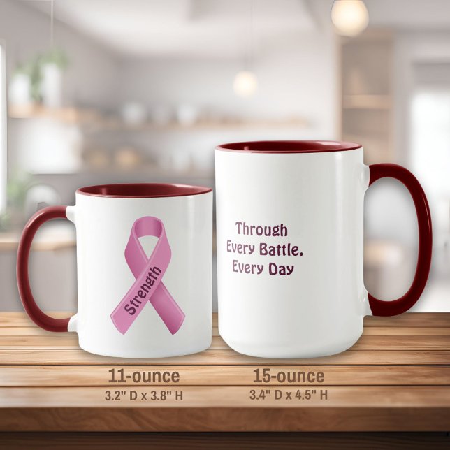 Taza Cinta rosa para la toma de conciencia sobre el cán (Subido por el creador)
