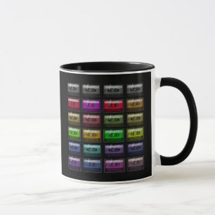 TAZA CINTAS DE CASSETTE AMANTE DE LA MÚSICA RETRO