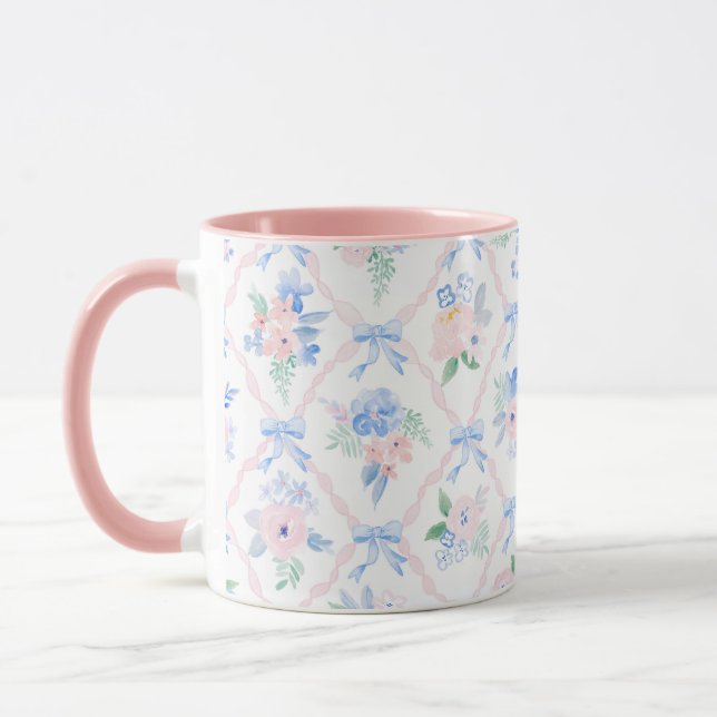 Taza Cintas florales precoces de flores acuarelas (Izquierda)