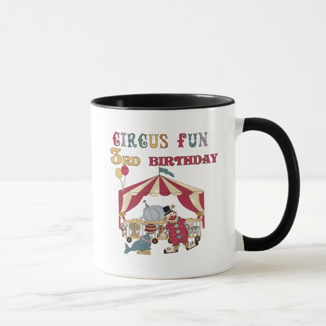 Taza Circo 3 camisetas de cumpleaños y regalos (Derecha)