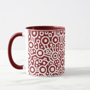 Taza Circuito alienígena - Blanco sobre el marrón