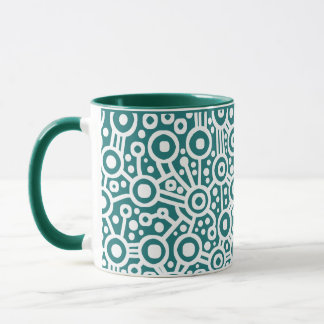 Taza Circuito alienígena - Blanco sobre Verde Cazador