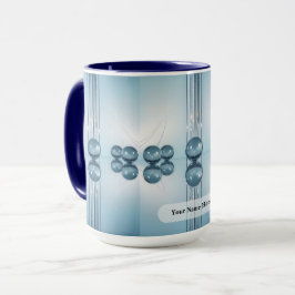 Taza Círculo azul hielo pálido Orbe platino