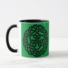Taza Círculo celta Irlandés Verde y Negro