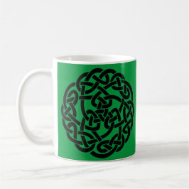 Taza Círculo celta Irlandés Verde y Negro