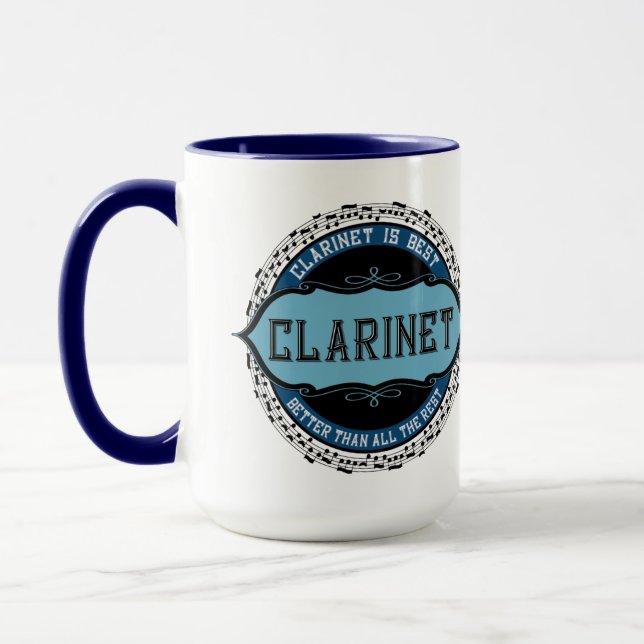 Taza Círculo de notas de música de Clarinet (Izquierda)