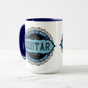 Taza Círculo de notas de música de guitarra