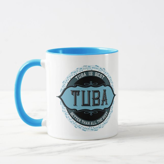 Taza Círculo de notas musicales de Tuba (Izquierda)