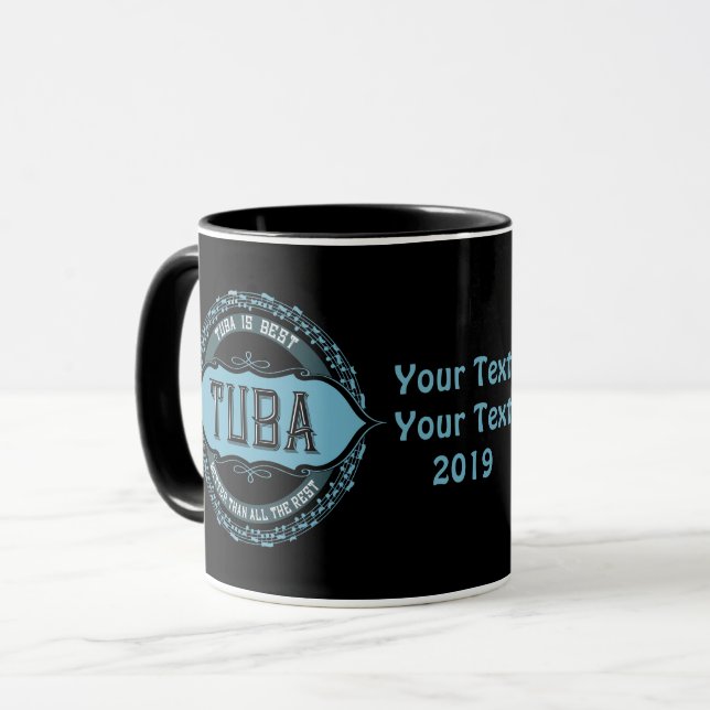 Taza Círculo de notas musicales de Tuba (Anverso izquierdo)