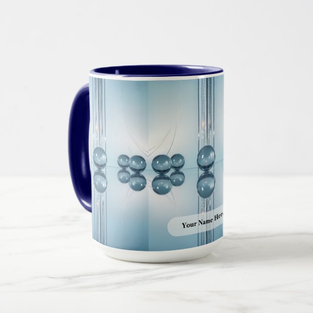 Taza Círculo de Orbita de Platino Azul Hielo Pálido (Anverso izquierdo)