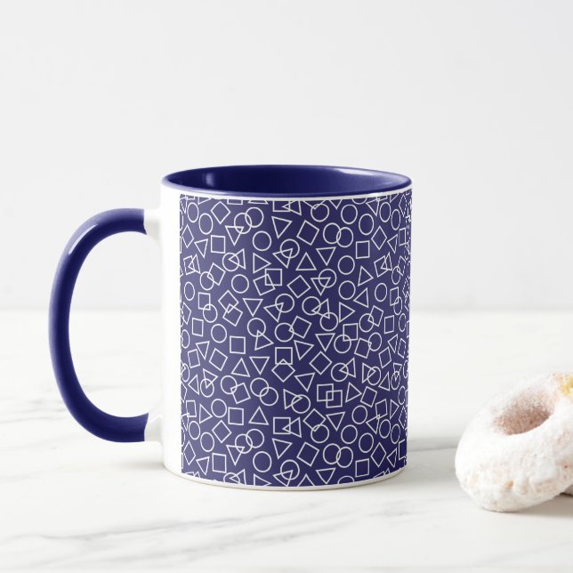 Taza Círculo Triángulo cuadrado Mug (Con donut)