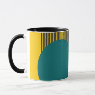 Taza Círculo y líneas modernos de mediados del siglo