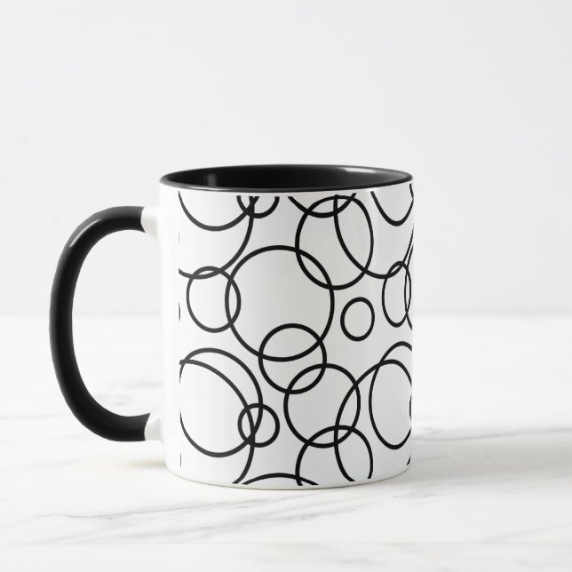 Taza Círculos blancos y negros (Izquierda)