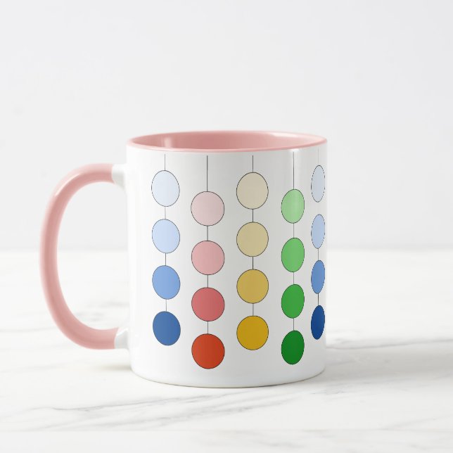 Taza Círculos colgantes multicolores modernos (Izquierda)