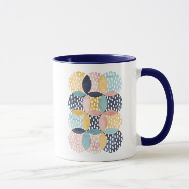 Taza Círculos geométricos de color de agua (Derecha)