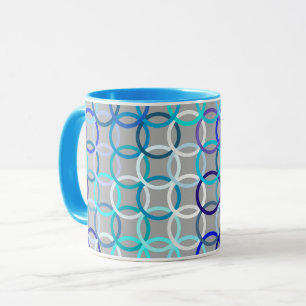 Taza Círculos modernos de mediados del siglo XX, grises