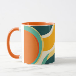 Taza Círculos naranjas y flujos de color