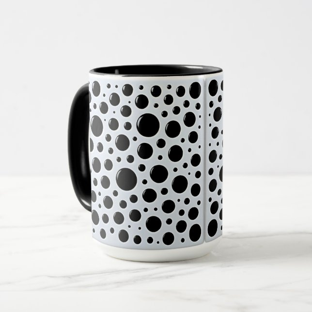 Taza Círculos negros modernos (Anverso izquierdo)