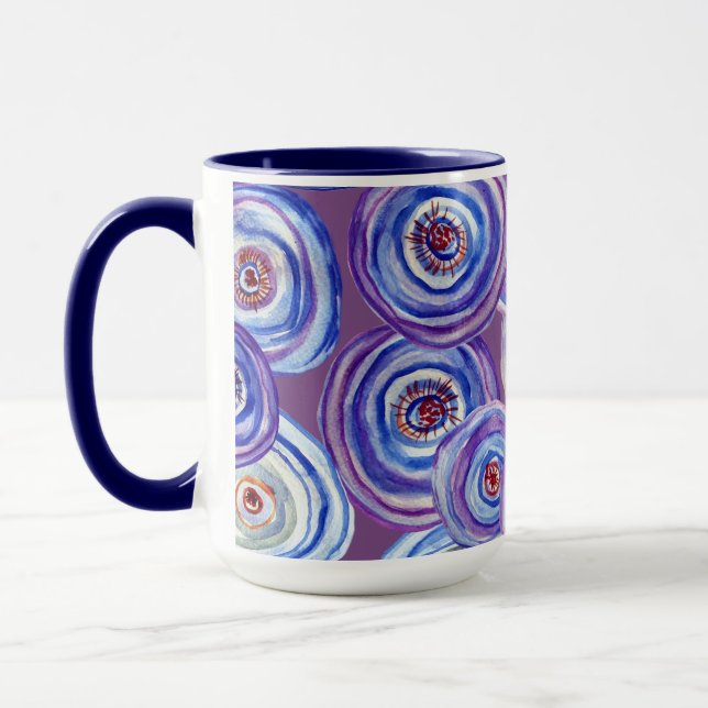 Taza Círculos púrpura combinación (Izquierda)