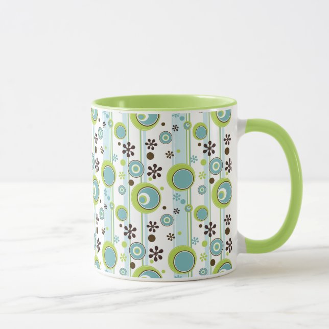 Taza Círculos retro y rayas (Derecha)