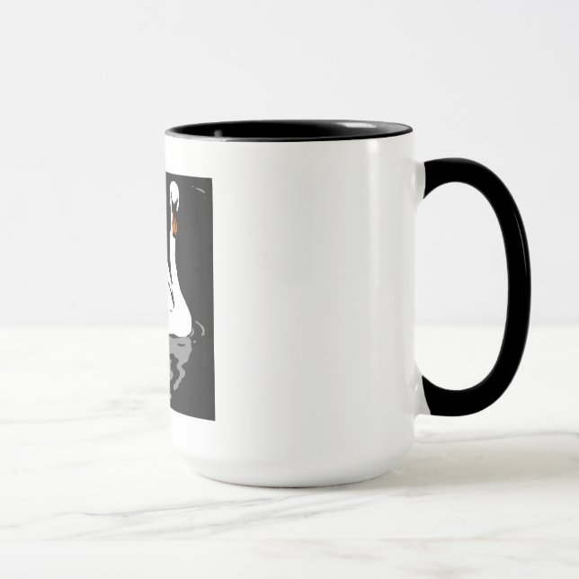 Taza Cisne De Woodcut Victoriana En Mug (Derecha)