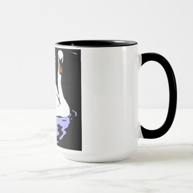 Taza Cisne De Woodcut Victoriana En Mug (Derecha)