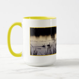 Taza Cisnes de Trumpeter al atardecer estilo 2 Mug