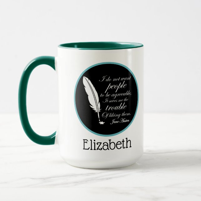 Taza Cita aceptable de Jane Austen (Izquierda)