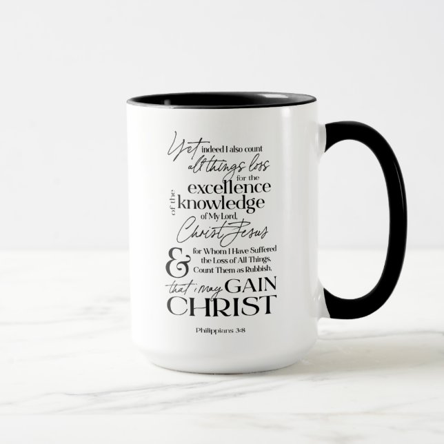 Taza Cita bíblica cristiana combinación negra (Derecha)
