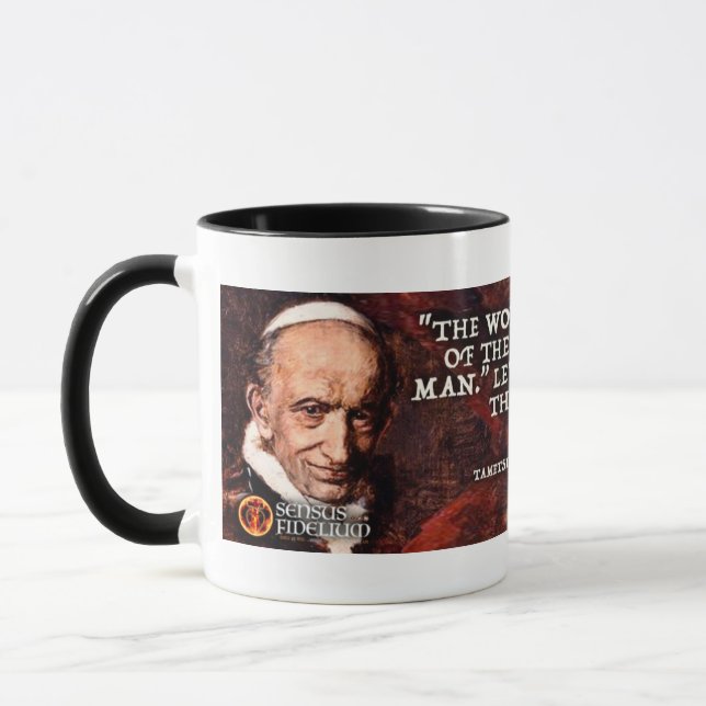 Taza Cita católica Papa León (Izquierda)