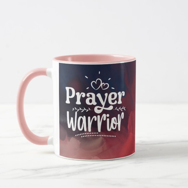 Taza Cita cristiana Inspiradora de PRAYER WARRIOR (Izquierda)