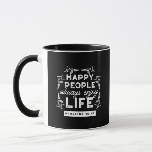 Taza Cita cristiana inspiradora de Proverbios 15:15