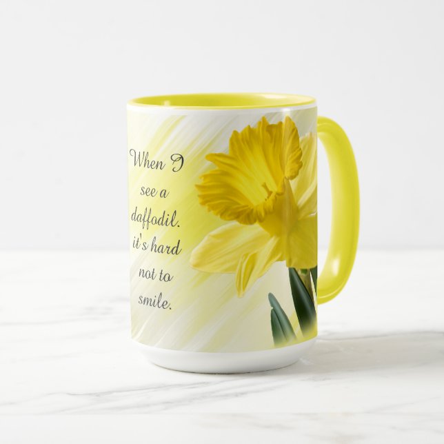 Taza  Cita:  "Cuando veo un daffodil ..."  Fotografías  (Anverso derecho)