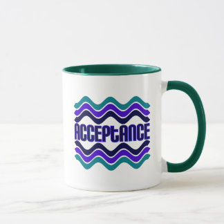 Taza Cita de aceptación en gráfico azul verde púrpura