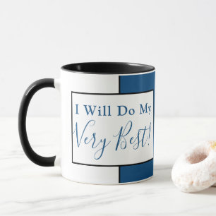 Taza Cita de Afirmación Moderno Simple Lindo Azul Negro
