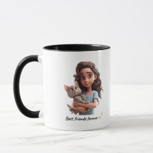Taza Cita de amistad negra audaz