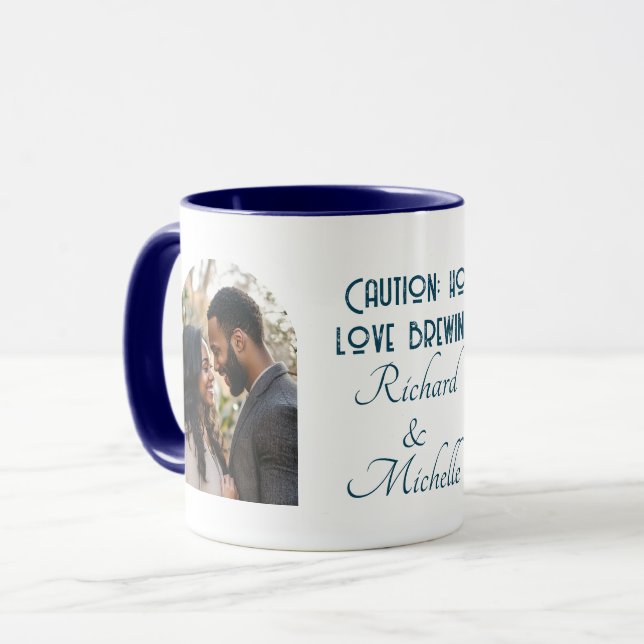 Taza Cita de amor divertida foto Personalizado y nombre (Anverso izquierdo)