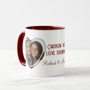Taza Cita de amor Personalizado Corazón en forma de fot