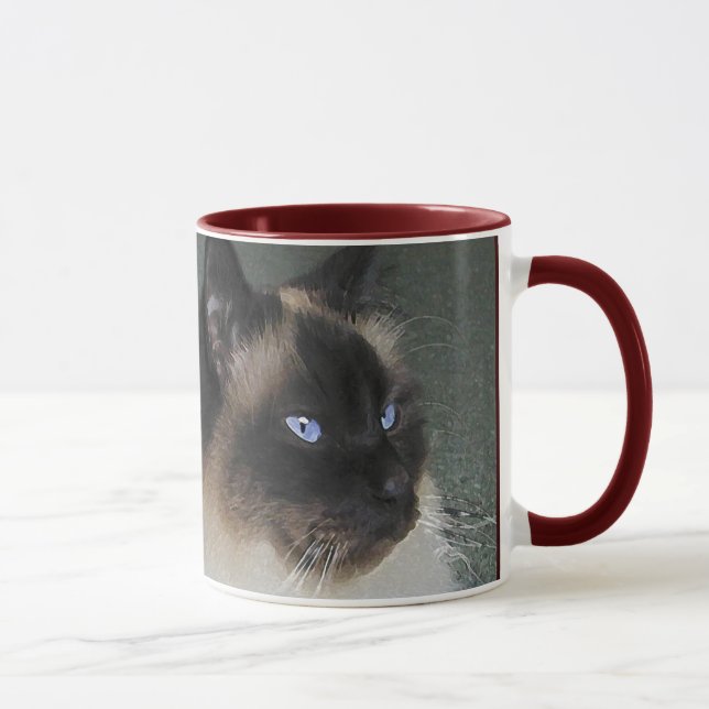 Taza Cita de Birman Ragdoll Cat y Kitty (Derecha)