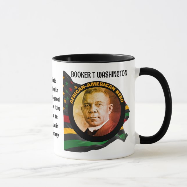 Taza Cita de BOOKER T WASHINGTON sobre el mes de la his (Derecha)