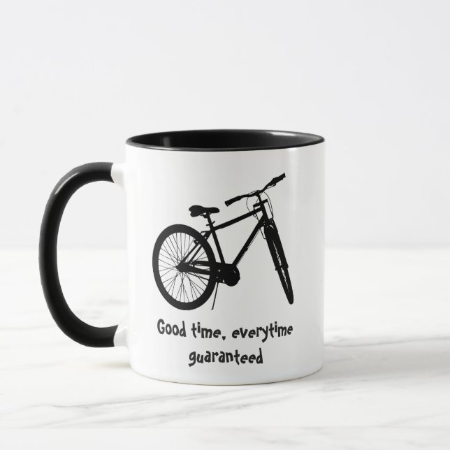 Taza Cita de ciclismo de montaña de Navidades con fecha (Izquierda)