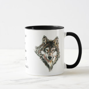Taza Cita de código lobo, animal lobos
