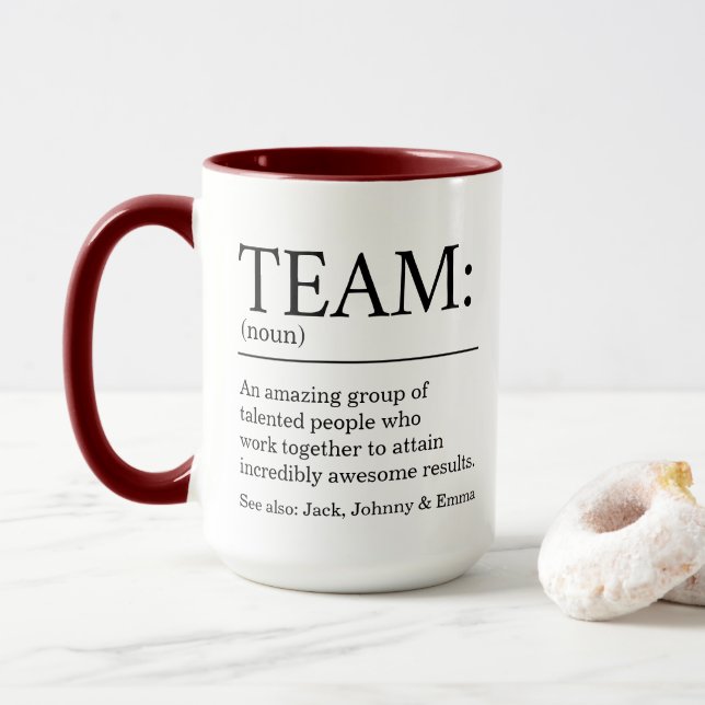Taza Cita de definición de equipo (Con donut)