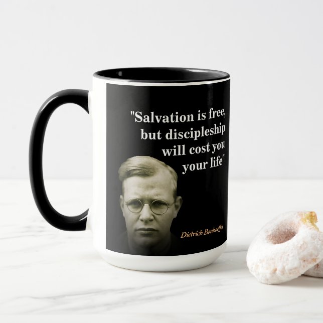 Taza Cita De Dietrich Bonhoeffer Sobre La Salvación (Con donut)