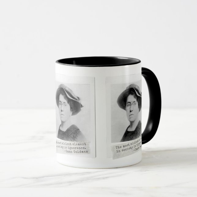 Taza Cita de Emma Goldman - Ignorancia - Activismo feme (Anverso derecho)