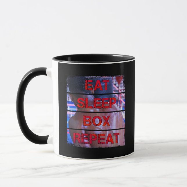 Taza Cita de entrenamiento de Boxer Comer caja de sueño (Izquierda)