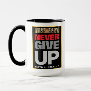 Taza Cita de éxito nunca ceder nunca rendirse