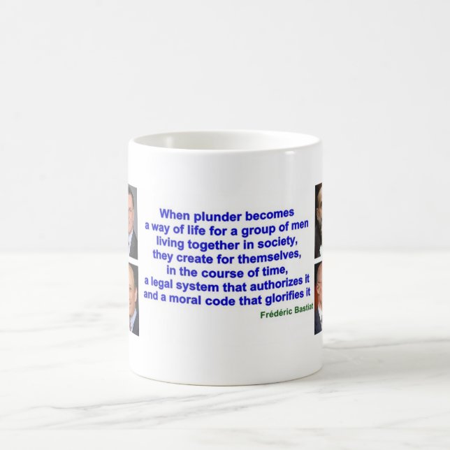Taza - cita de Federico Bastiat sobre PILLAJE (Centro)